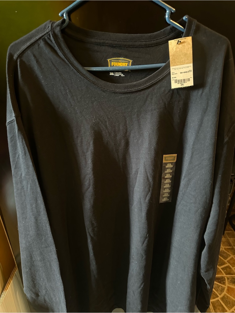 NWT The Foundry Supply Co. Men's Long Sleeve Crewneck Shirt - Black